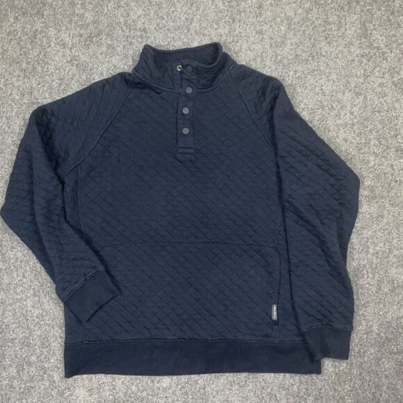 Eddie Bauer Sweater Mens Size M Blue Quilted Pullover Outdoors Casual - Picture 1 of 9